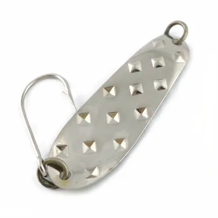 Vintage Luhr Jensen Alpena Diamond, 1/4oz nickel/green fishing spoon #23711