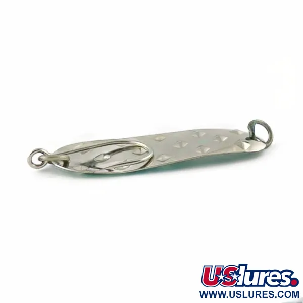 Vintage   Luhr Jensen Alpena Diamond, 1/4oz nickel/green fishing spoon #23711
