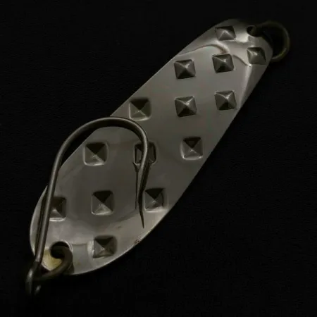 Vintage Luhr Jensen Alpena Diamond, 1/4oz nickel/green fishing spoon #23711