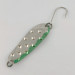 Vintage   Luhr Jensen Alpena Diamond, 1/4oz nickel/green fishing spoon #23711