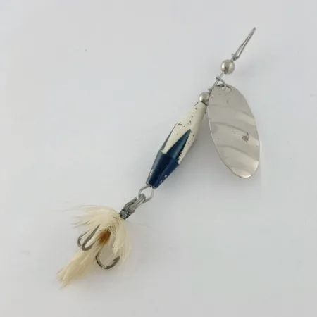 Vintage Glen Evans Shyster, 1/4oz white/nickel spinning lure #23713
