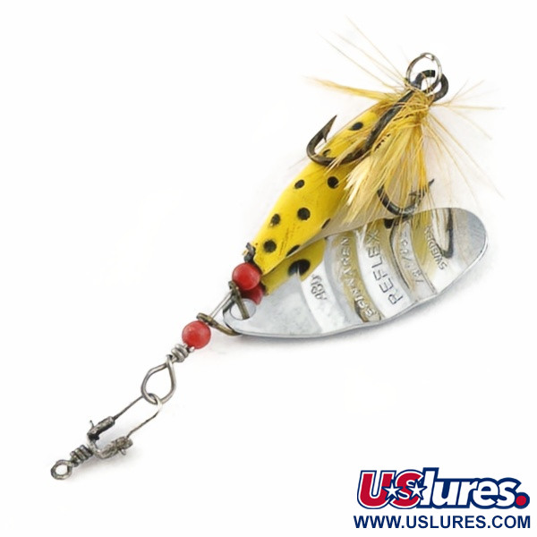 Vintage   Abu Garcia Spinnaren Reflex, 1/4oz nickel/yellow spinning lure #23714