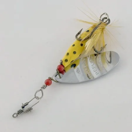 Vintage Abu Garcia Spinnaren Reflex, 1/4oz nickel/yellow spinning lure #23714