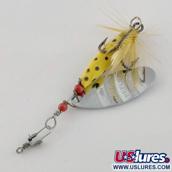Vintage   Abu Garcia Spinnaren Reflex, 1/4oz nickel/yellow spinning lure #23714