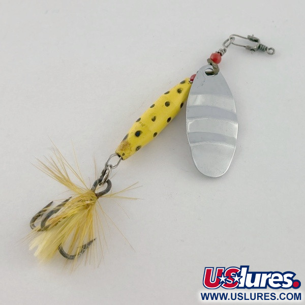 Vintage   Abu Garcia Spinnaren Reflex, 1/4oz nickel/yellow spinning lure #23714