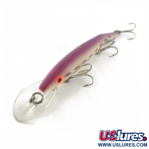 Vintage   Rebel Fastrac  F12 Jointed, 2/5oz white/purple fishing lure #23717