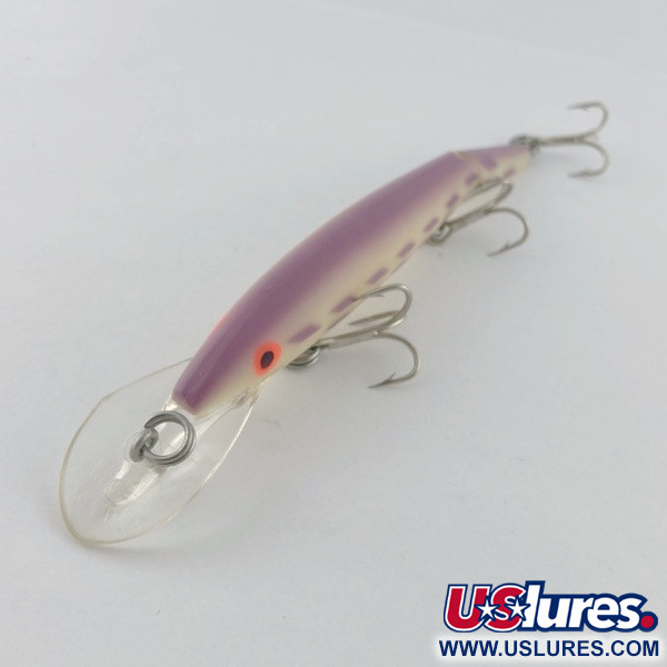 Vintage   Rebel Fastrac  F12 Jointed, 2/5oz white/purple fishing lure #23717