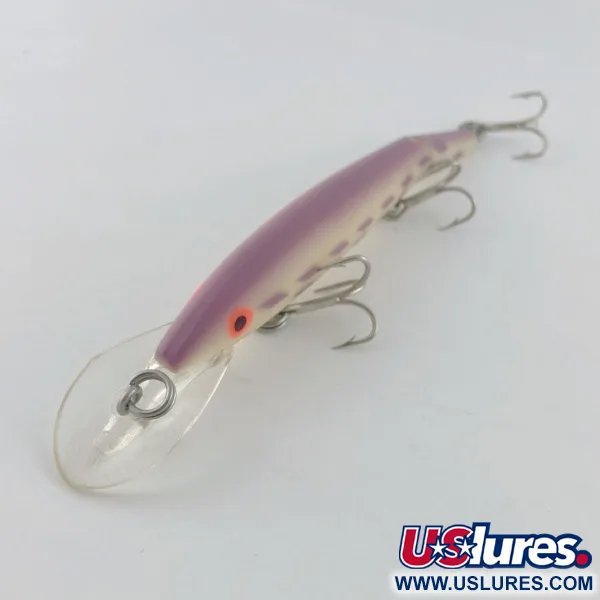 Vintage   Rebel Fastrac  F12 Jointed, 2/5oz white/purple fishing lure #23717