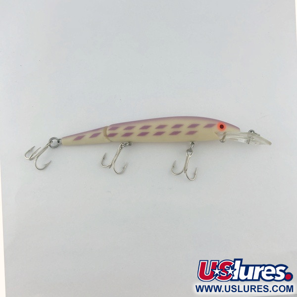 Vintage   Rebel Fastrac  F12 Jointed, 2/5oz white/purple fishing lure #23717