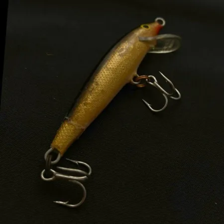 Vintage Rapala Original Floater F7, 1/8oz gold fishing lure #23730