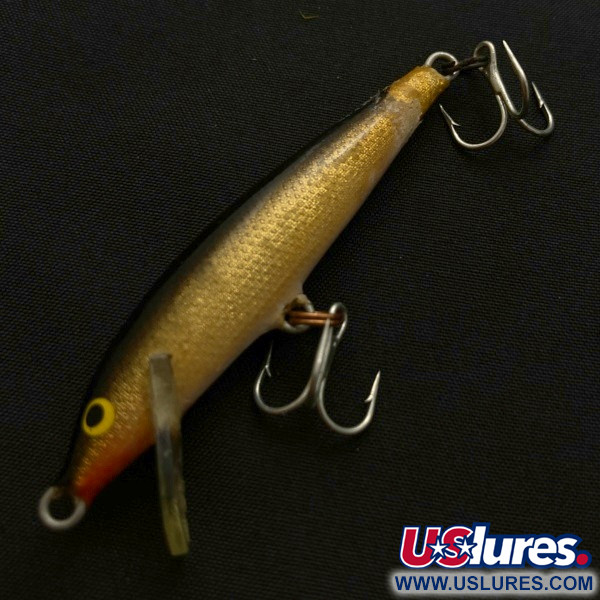 Vintage   Rapala Original Floater F7, 1/8oz gold fishing lure #23730