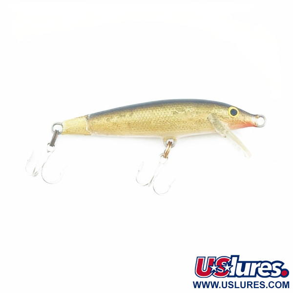 Vintage   Rapala Original Floater F7, 1/8oz gold fishing lure #23730
