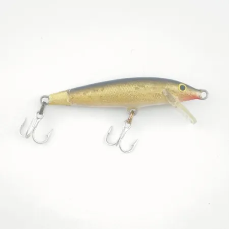 Vintage Rapala Original Floater F7, 1/8oz gold fishing lure #23730