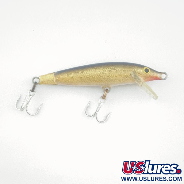 Vintage   Rapala Original Floater F7, 1/8oz gold fishing lure #23730