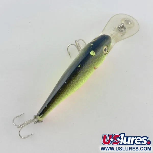 Vintage   Rebel Double Deep Shad, 3/16oz Chartreuse fishing lure #23734