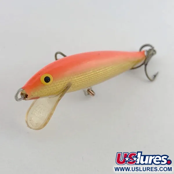 Vintage   Rapala Original Floater F7 (Finland), 1/8oz Orange fishing lure #23736