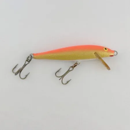 Vintage Rapala Original Floater F7 (Finland), 1/8oz Orange fishing lure #23736