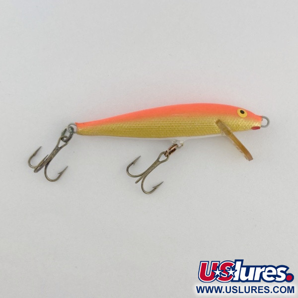 Vintage   Rapala Original Floater F7 (Finland), 1/8oz Orange fishing lure #23736