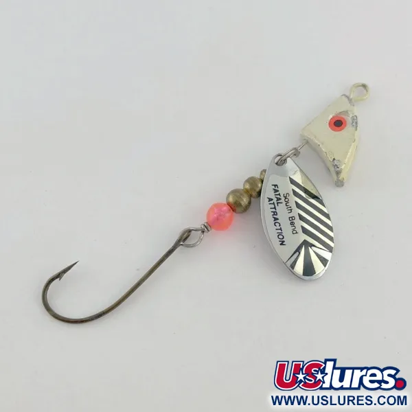 Vintage   South Bend  Fatal Attraction, 2/5oz silver spinning lure #23738