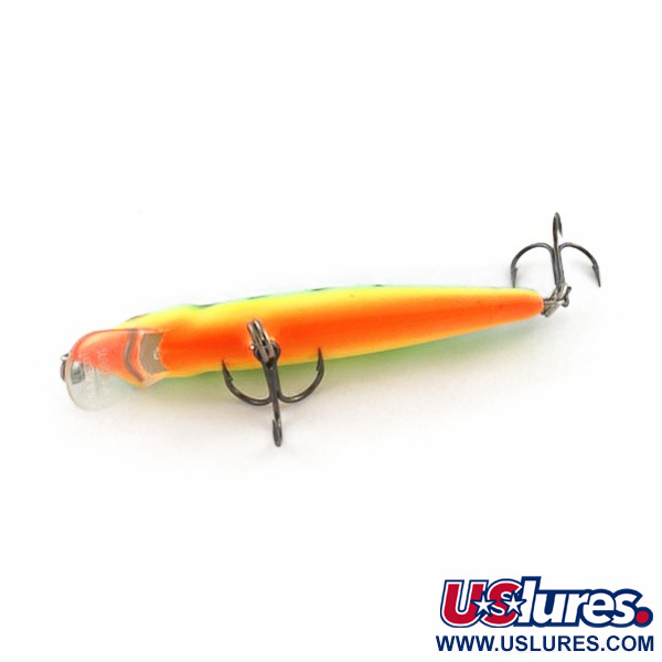 Vintage   Rapala Husky Jerk 6 , 3/16oz Fire tiger fishing lure #23745