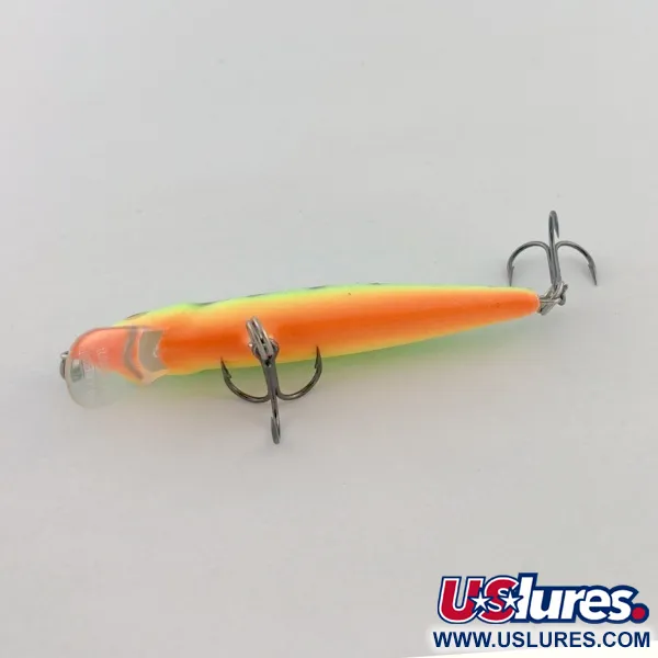 Vintage   Rapala Husky Jerk 6 , 3/16oz Fire tiger fishing lure #23745