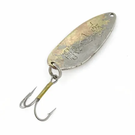 Vintage Seneca Little Cleo (Hula Girl), 1/2oz nickel/gold fishing spoon #23766