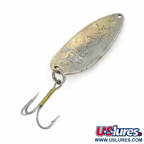 Vintage  Seneca Little Cleo (Hula Girl), 1/2oz nickel/gold fishing spoon #23766