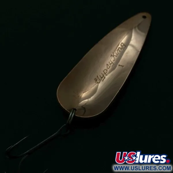 Vintage Weller Gypsy King 1, 3/5oz copper fishing spoon #23768