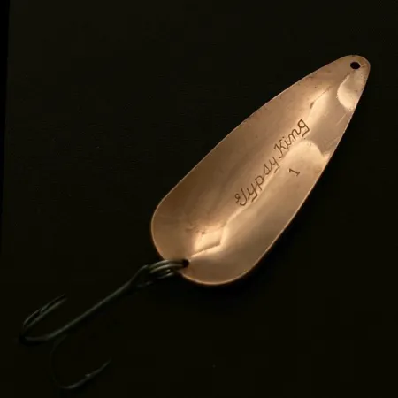 Vintage Weller Gypsy King 1, 3/5oz copper fishing spoon #23768