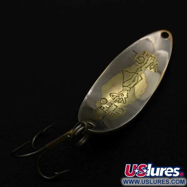Vintage  Seneca Little Cleo (Hula Girl), 1/2oz nickel/gold fishing spoon #23769
