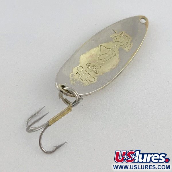 Vintage  Seneca Little Cleo (Hula Girl), 1/2oz nickel/gold fishing spoon #23769
