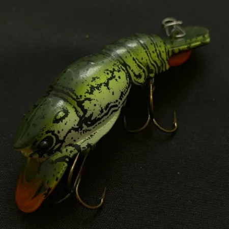Vintage Mann's Hackleback Green Crawdad , 1/4oz Green Crawdad  fishing lure #23784