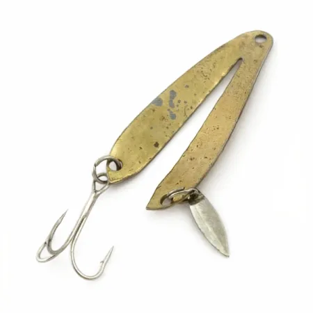 Vintage Weber Split Spoon Lure W-2, 1/4oz brass fishing spoon #23793