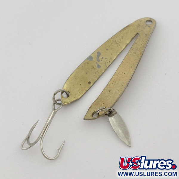 Vintage   Weber Split Spoon Lure W-2, 1/4oz brass fishing spoon #23793