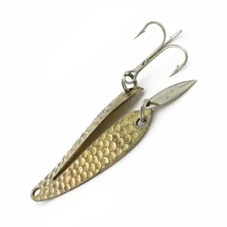 Vintage Weber Split Spoon Lure W-2, 1/4oz brass fishing spoon #23793