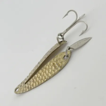 Vintage Weber Split Spoon Lure W-2, 1/4oz brass fishing spoon #23793