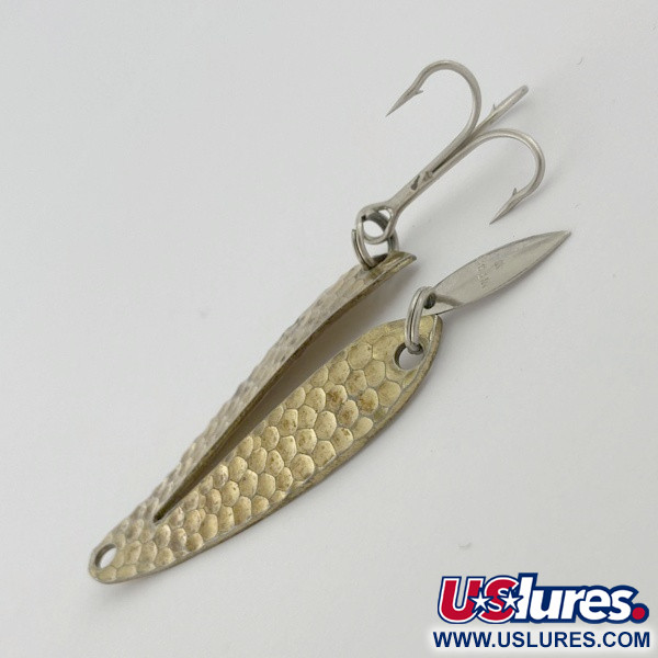 Vintage   Weber Split Spoon Lure W-2, 1/4oz brass fishing spoon #23793