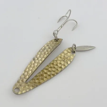 Vintage Weber Split Spoon Lure W-2, 1/4oz brass fishing spoon #23793