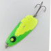 Vintage  Lindy / Little Joe Lindy Gator , 1 2/3oz nickel/chartreuse fishing spoon #23798