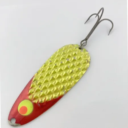 Vintage Lindy / Little Joe Lindy Gator , 2oz red/white/nickel fishing spoon #23800