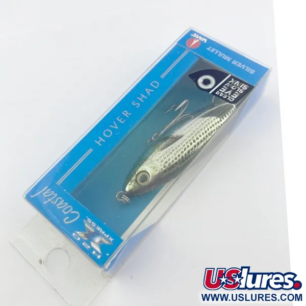  H2O Xpress Coastal Series Hover Shad Saltwater Lures, 2/5oz Silver mullet fishing lure #23801