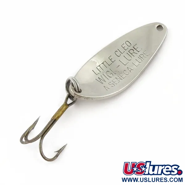 Vintage   Seneca Little Cleo, 1/4oz nickel/orange/white fishing spoon #23829