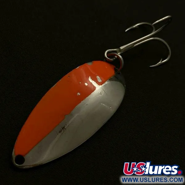 Vintage  Seneca Little Cleo (Hula Girl), 1/2oz nickel/orange fishing spoon #23831