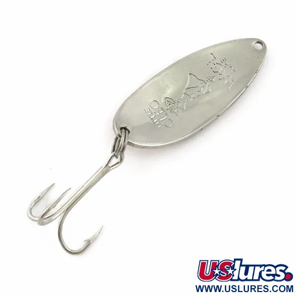 Vintage  Seneca Little Cleo (Hula Girl), 1/2oz nickel/orange fishing spoon #23831
