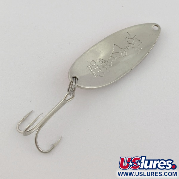 Vintage  Seneca Little Cleo (Hula Girl), 1/2oz nickel/orange fishing spoon #23831