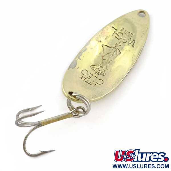 Vintage  Seneca Little Cleo (Hula Girl), 1/2oz nickel/gold fishing spoon #23840