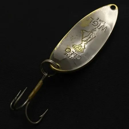Vintage Seneca Little Cleo (Hula Girl), 1/2oz nickel/gold fishing spoon #23841