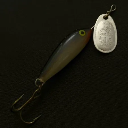 Vintage Blue Fox Super Vibrax Minnow Spin 1, 1/8oz Silver spinning lure #23849