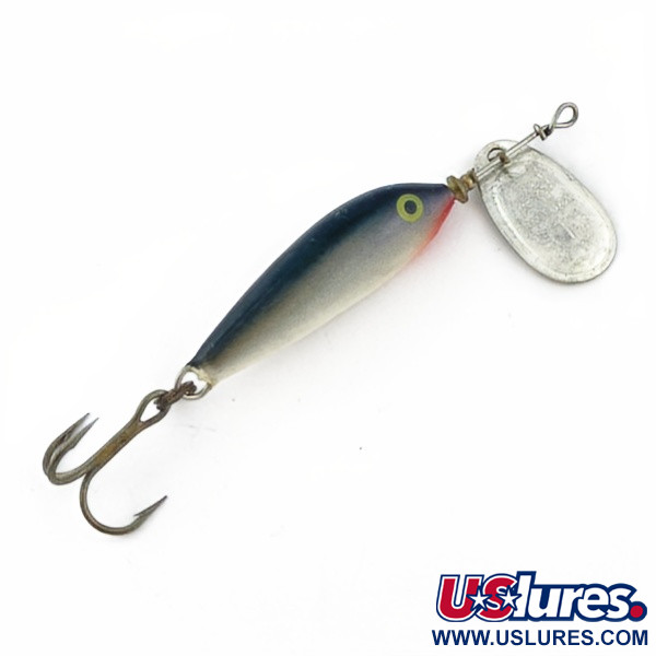 Vintage   Blue Fox Super Vibrax Minnow Spin 1, 1/8oz Silver fishing lure #23849