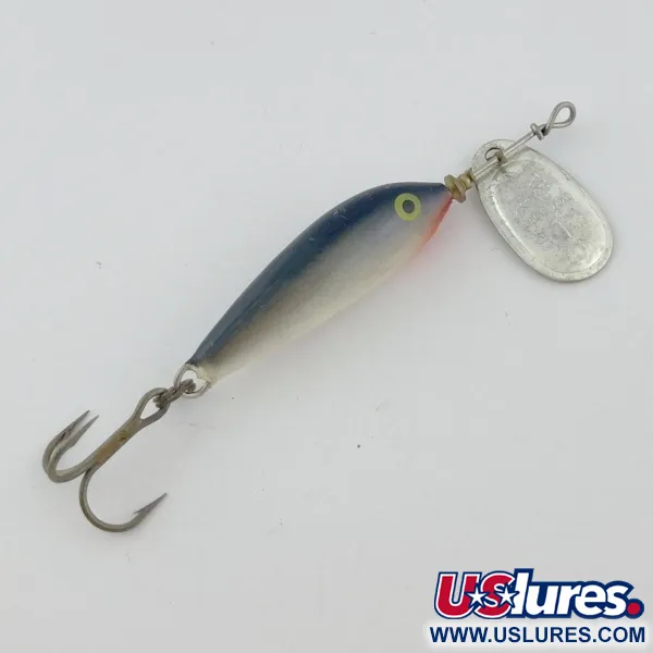Vintage   Blue Fox Super Vibrax Minnow Spin 1, 1/8oz Silver fishing lure #23849